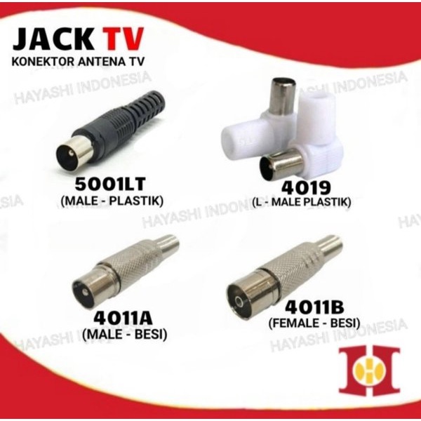 Konektor Jack Jek Antena TV 5C Besi RG6 Male Female Taiwan Original - 10pcs