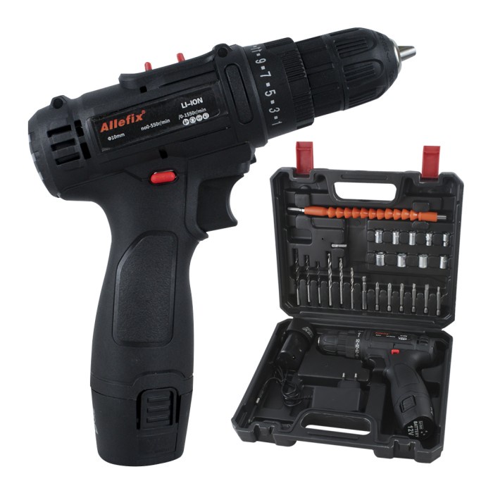 BOR Impact Drill Bor Baterai Cordless Mesin Bor Beton Besi Kayu 12VOLT