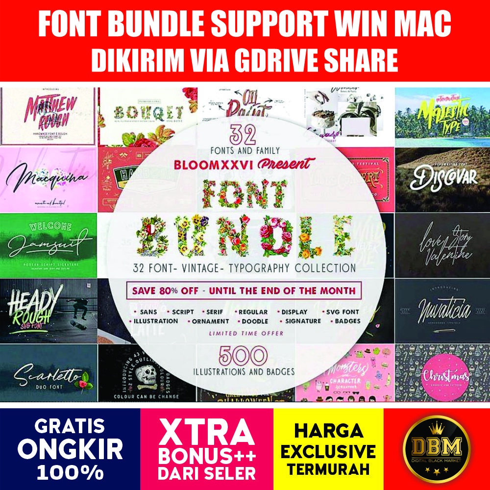 Mega Font Bundle With Extras