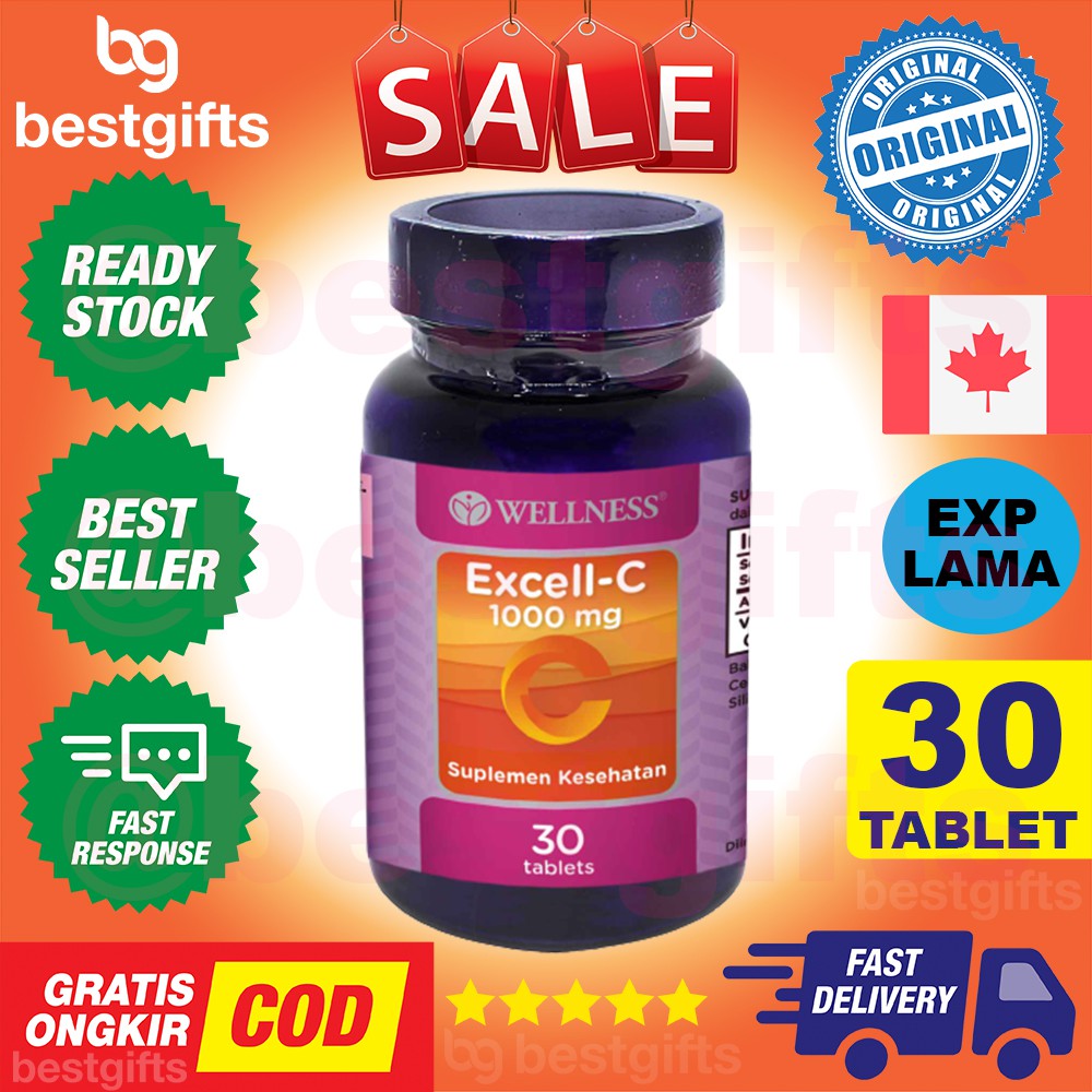 WELLNESS EXCELL C 1000 MG EXCEL VITAMIN C 1000MG ANTIOKSIDAN DAYA TAHAN TUBUH COLLAGEN 30 TABLET