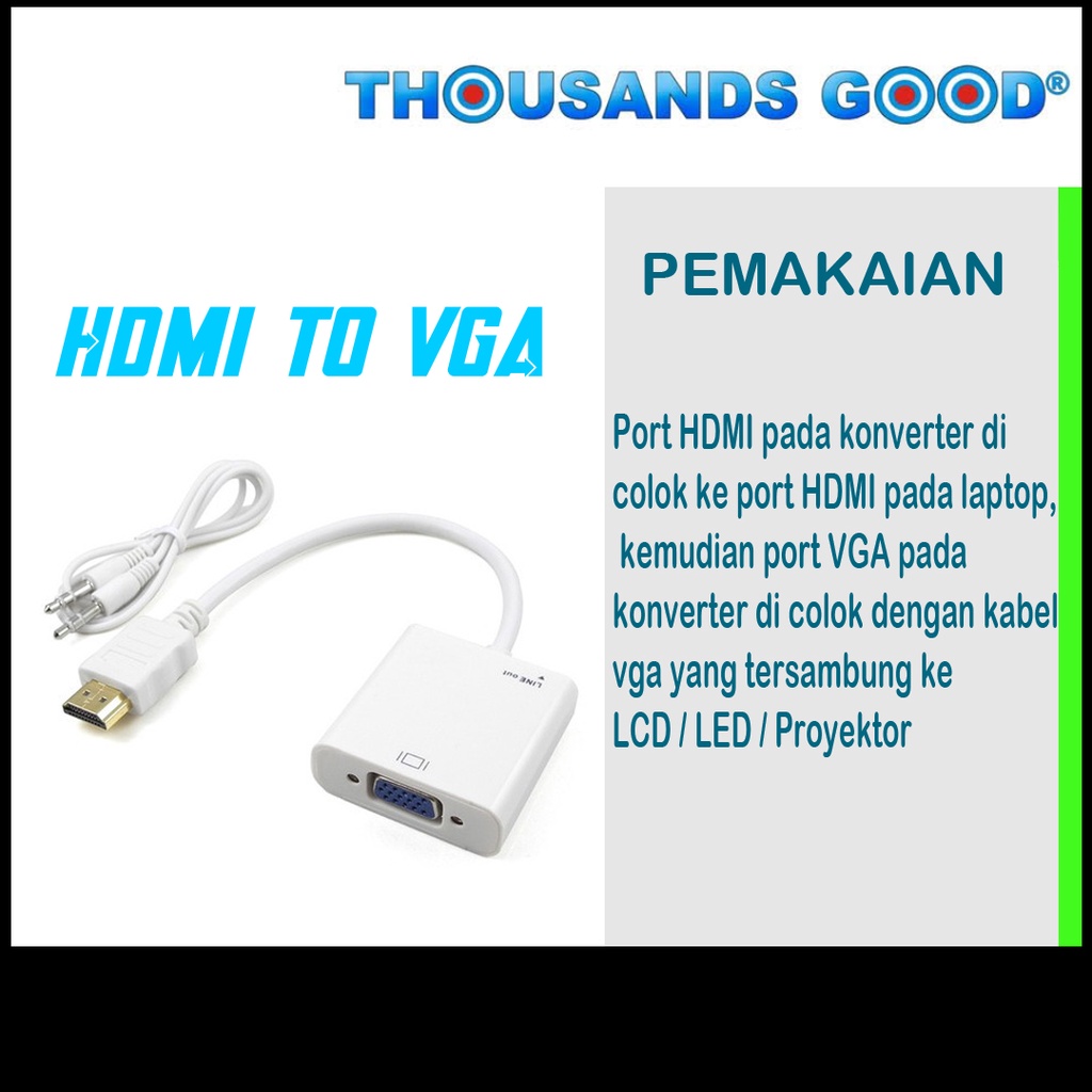 CONVERTER HDMI TO VGA - Converter Mini Hdmi to Vga