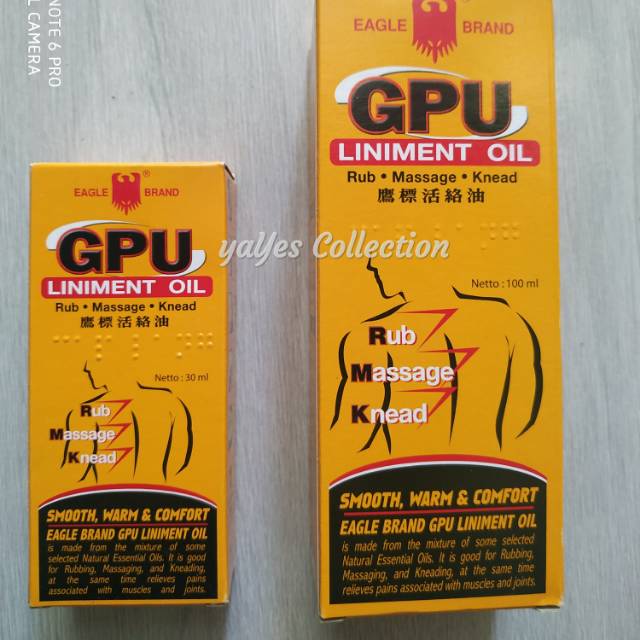 GPU minyak urut 30 ml 60 ml 100 ml caplang gosok pijat urut licin hangat nyaman dewasa liniment oil