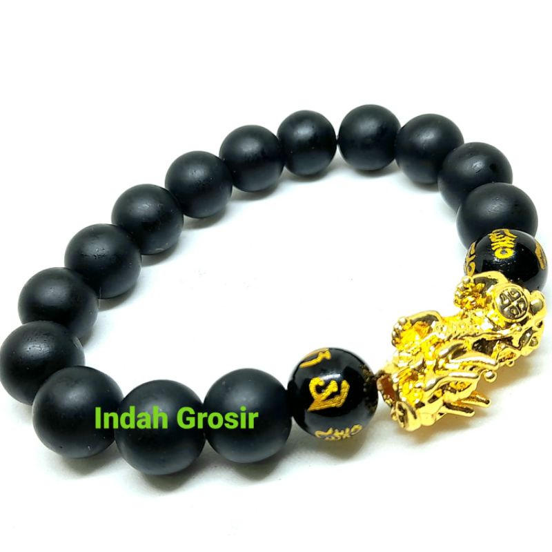 Gelang fixiu Batu Black onex dim 10mm