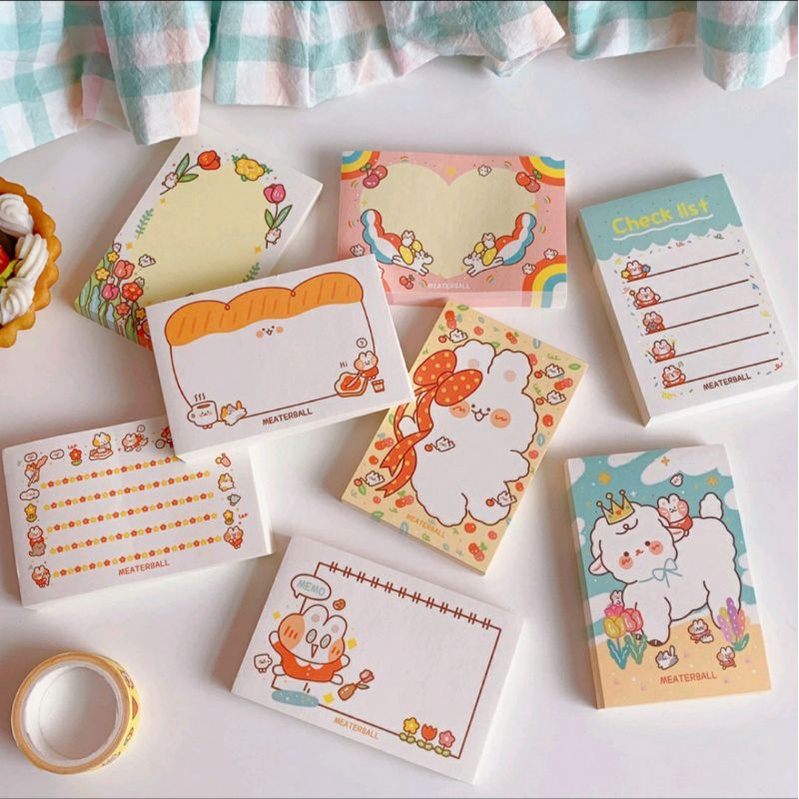 Kertas Memo/ Note Esthetic Kartun Kelinci Lucu Kertas Hias Aesthetic Tempel Dinding MM05 - DOAEJO