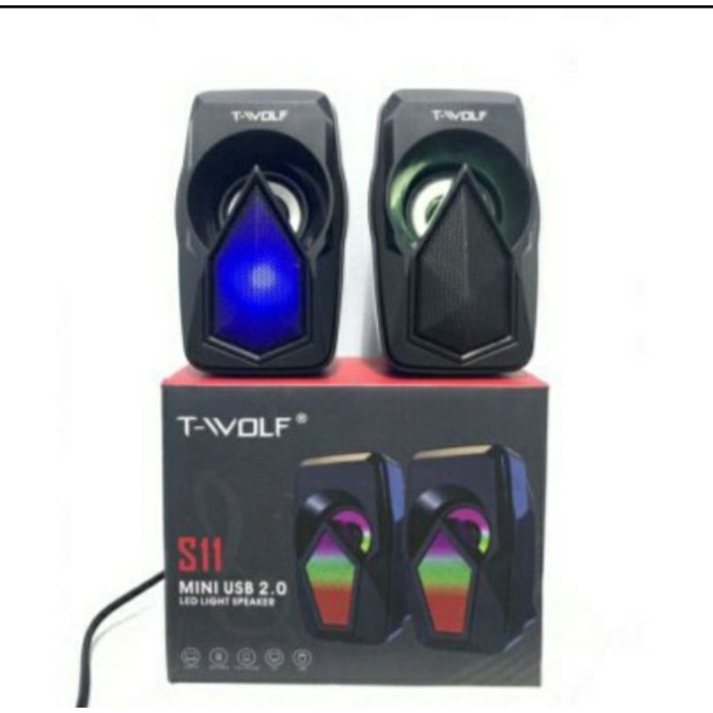 SKU-1285 SPEAKER GAMING TWOLF S11 RGB SUARA BAGUS  T WOLF SPEAKER LED