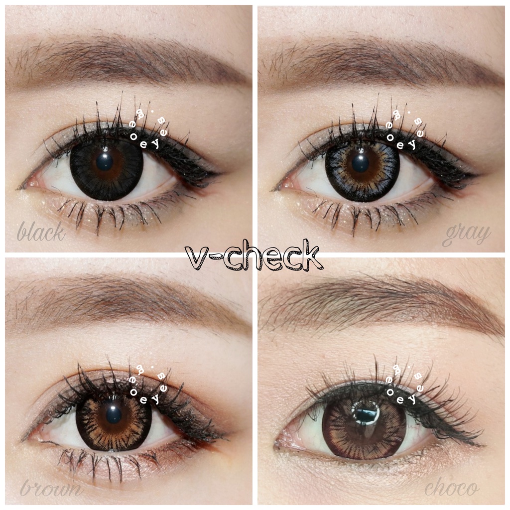 Softlens EOS V-Check - Soflens Black Gray Choco dan Brown