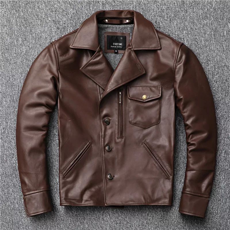 JAKET KULIT PRIA ASLI DOMBA WARNA COKLAT TUA SUPER ORIGINAL