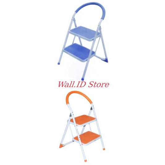 Tangga Lipat Besi Dengan 2 Anak Tangga - Biru&Orange Krisbow original