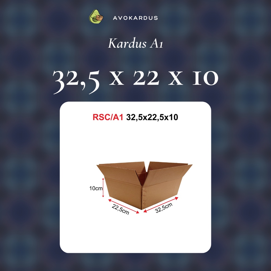 

Kardus / Box / Karton / Packing / Packaging / Kotak / Dus RSC / A1 – 32,5 x 22,5 x 10 B-Flute