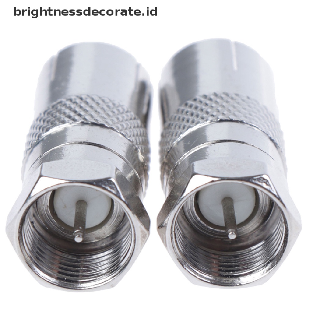 2pcs Adapter Konektor Socket Tipe F Male Ke Rf Coax Tv Aerial Female