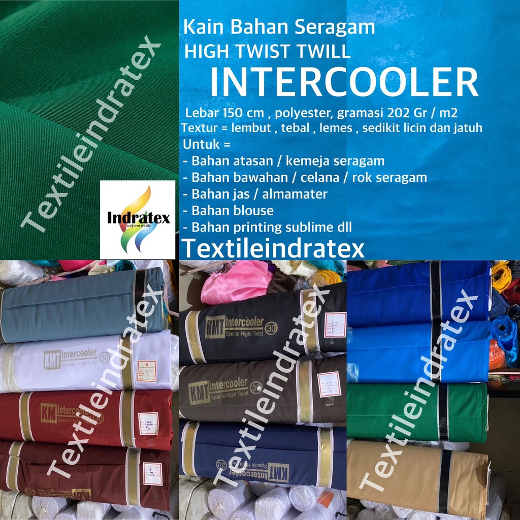 ( per setengah meter ) Kain twill drill polyester HIGH TWIST INTERCOOLER bahan celana baju jas seragam pramuka SAFARI PDH KULOT tunik Lebar 150 cm