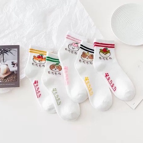 [littlecrab] Kaos Kaki Puppy Japanese Style Kaos Kaki Lucu Gemesh Kaos Kaki Putih Panjang Berkualitas Cute Puppy Women Socks Kaos Kaki Lembut Simple High Quality Colorful Sock Korean Style