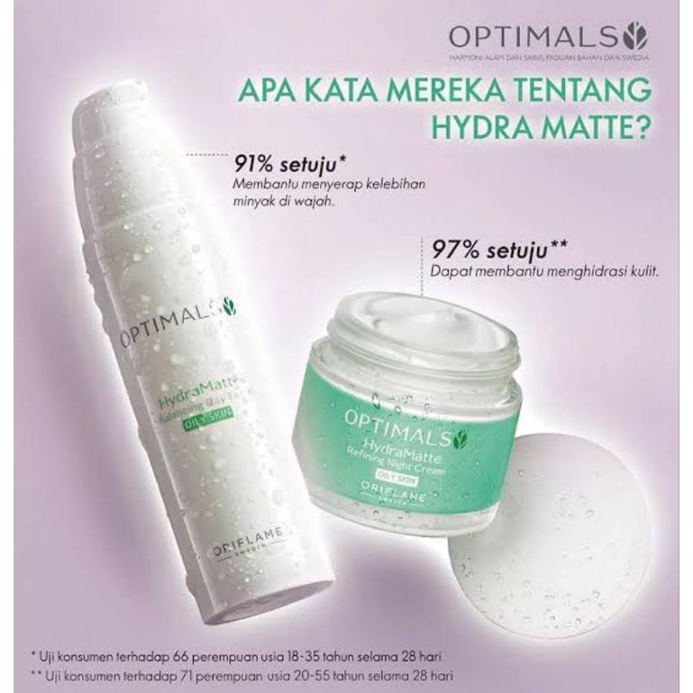 OPTIMALS HYDRA MATTE BALANCING DAY FLUID OILY SKIN / OPTIMALS HYDRA MATTE FACIAL TONER FOR OILY SKIN / OPTIMALS HYDRA MATTE REFINING NIGHT CREAM OILY SKIN / KULIT BERMINYAK