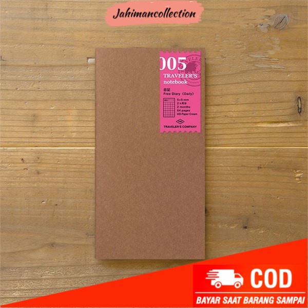 

✨ BISA COD ✨ Midori Traveler's Notebook Refill 005 - Free Diary Regular Size