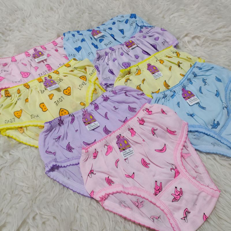 6&amp;12 pcs -celana dalam anak perempuan 3-8 tahun