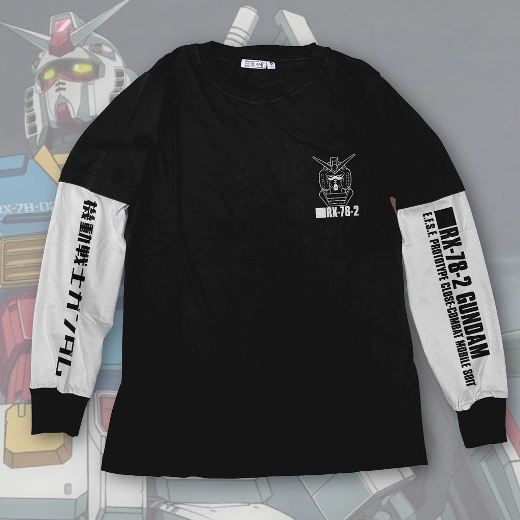 Longsleeve Gundam RX-78 Double Layer Black Premium Unisex