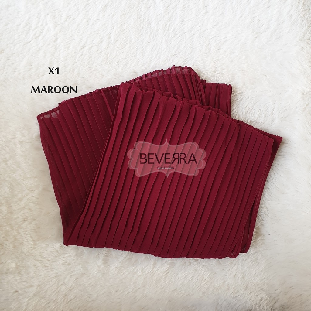 HIJAB PASHMINA PASMINA PHASMINA PLISKET PLEATED SHAWL HEAVY CHIFFON CRINKLE CRINCLE PRISKET - A30-X1 - MAROON