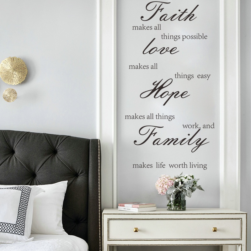 Stiker Dinding Desain Kutipan Faith Hope Love Family Inspirasional Sayings Untuk Ruang Kelas Sekolah Kantor Remaja 40