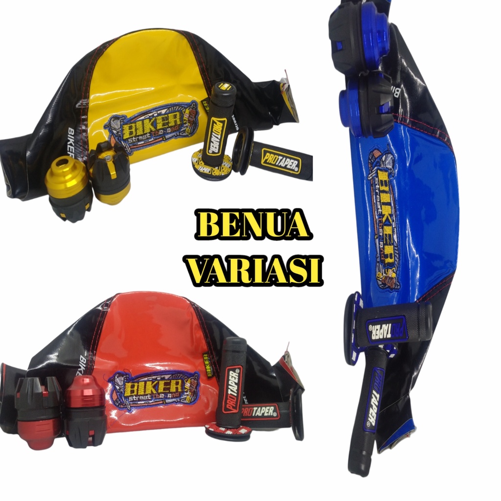 (PROMO PAKETAN TERBARU) PAKETAN SARUNG JOK BIKER GLOSSY+JALU AS RODA DEPAN+HANDGRIP PROTAPER UNIVERS
