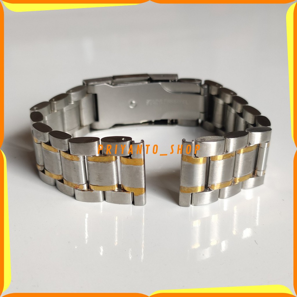 TALI STRAP RANTAI JAM TANGAN STAINLES STEEL SOLID 18MM KOMBINASI BAGUS