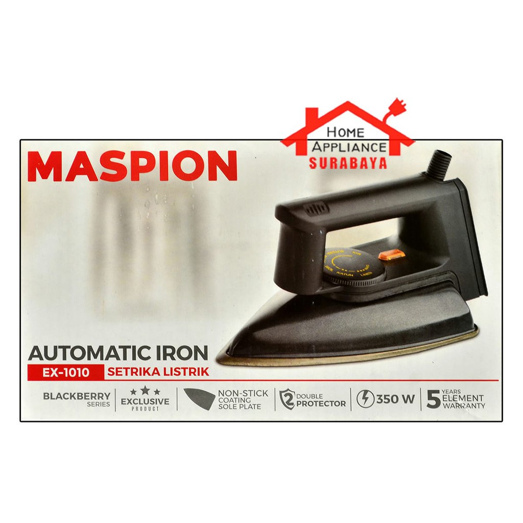 Setrika Listrik Maspion Lapisan Non Stick EX 1010BB / EX-1010 BB