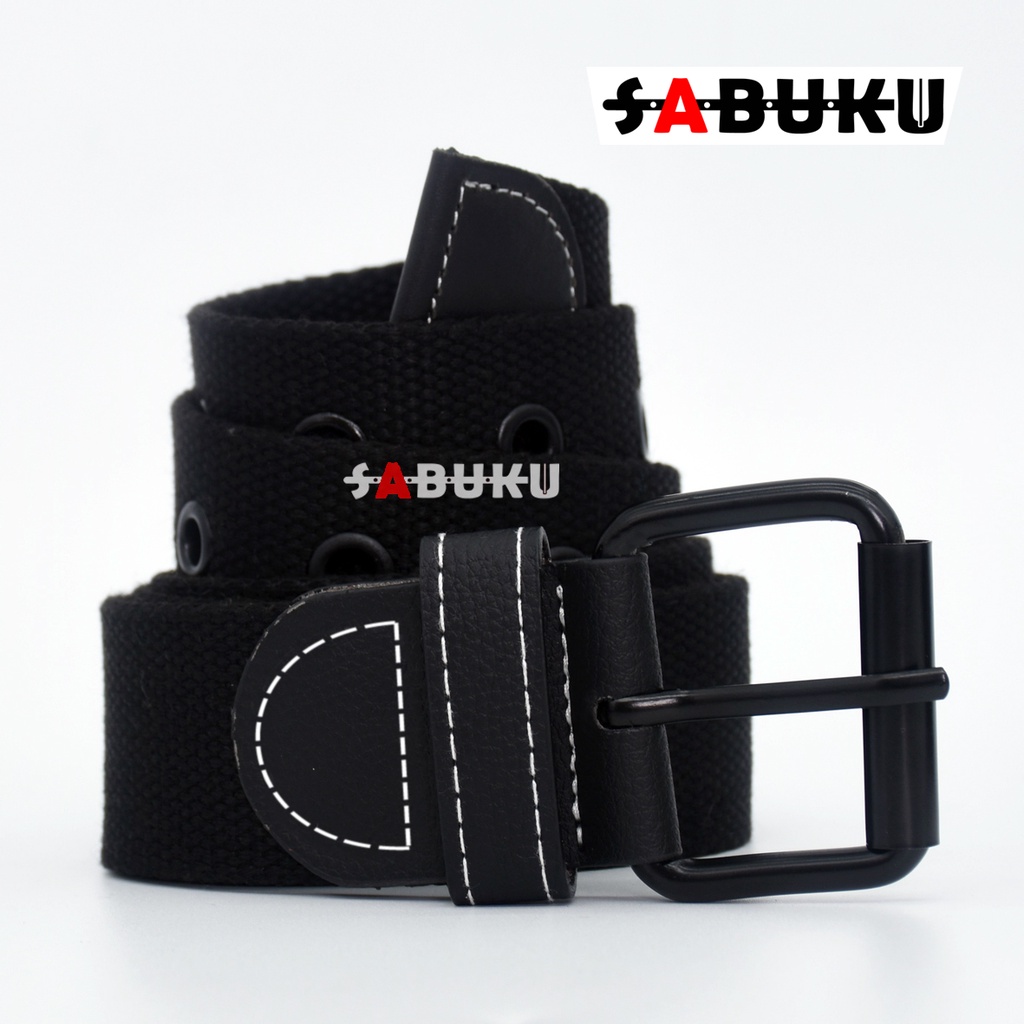 Ikat Pinggang Pria Sabuk Katun Canvas Polos Gesper Pria Men Belt - 038