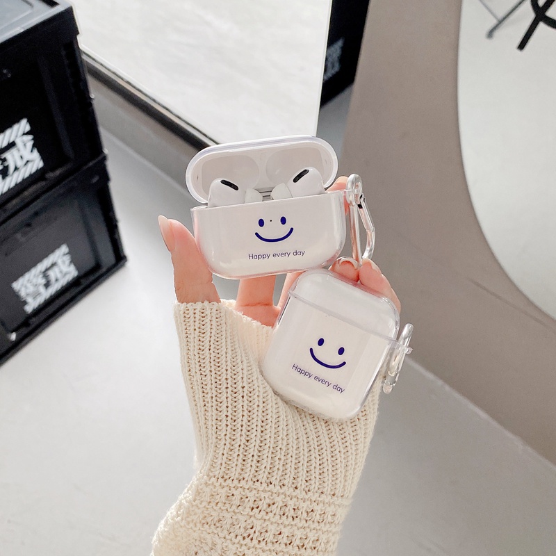 Cartoon smiley good luck Apple airpod 3 pro/airpods 1/2 transparent protective cover soft silicone earphone case