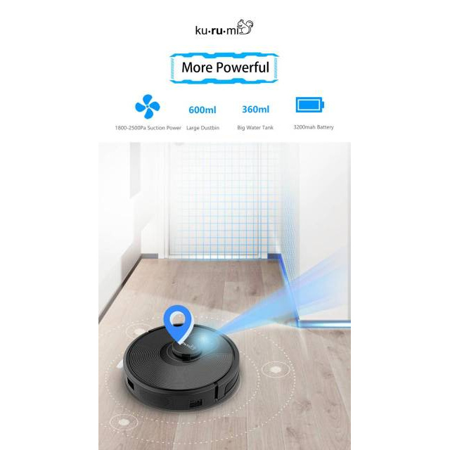 Jual Harga murah Kurumi Robot Vacuum Cleaners KV03 Laser+ Shopee Indonesia