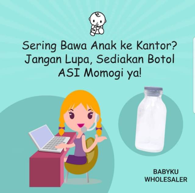 BOTOL KACA ASI VIAL BKA MOMOGI isi 10 botol per box