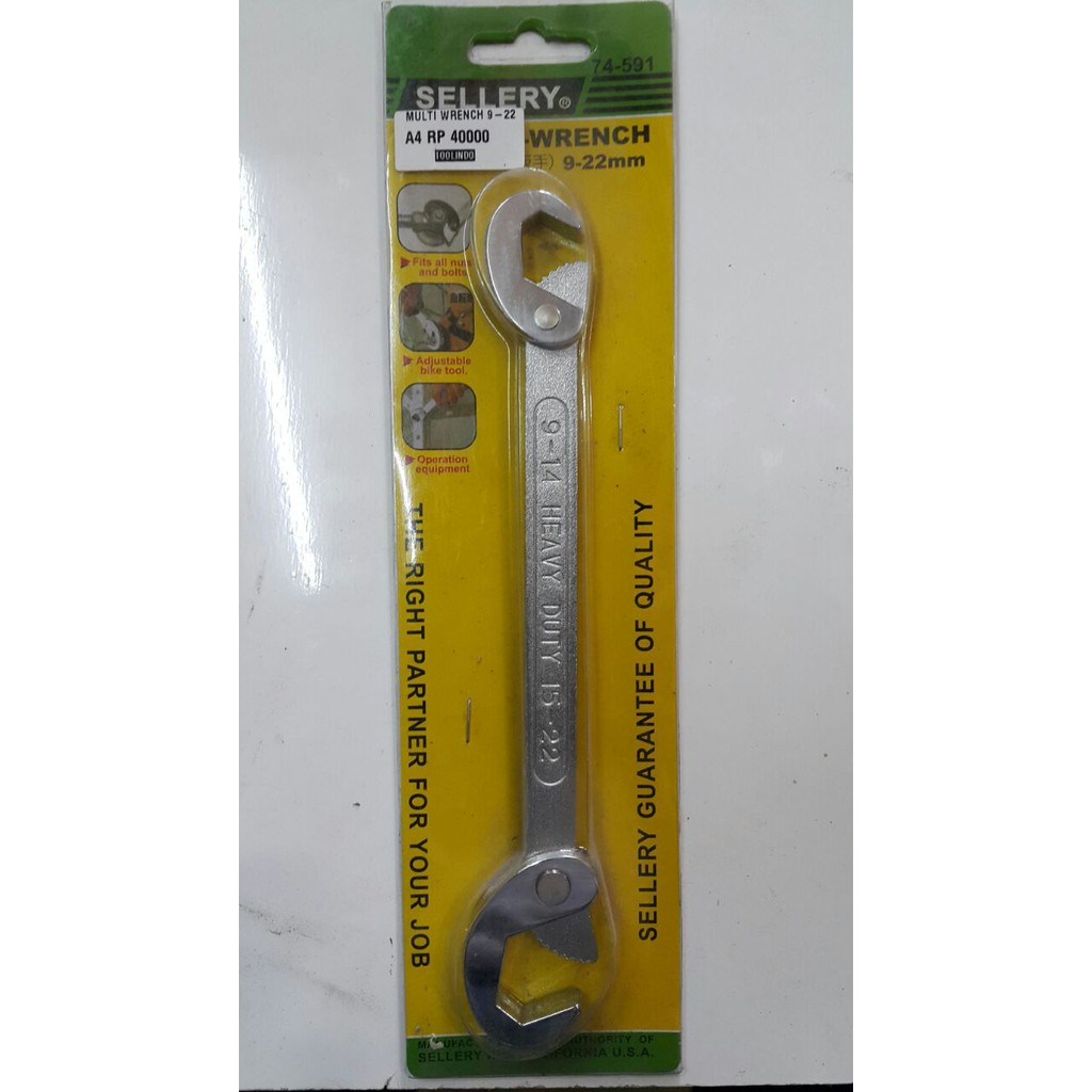 Multi function Adjustable Wrench Universal / kunci pas SELLERY 9-22MM