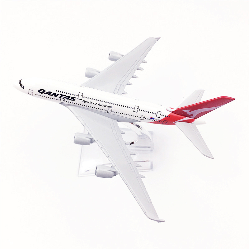 Qantas Airways A380 Model Pesawat Terbang Airbus 380 Bahan Alloy Diecast Ukuran 16CM / 20CM