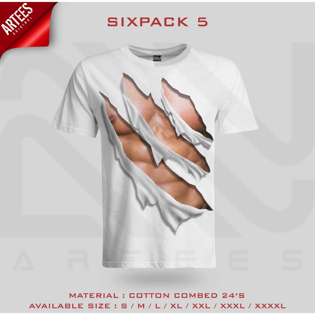 KAOS PRIA PRINT ARTEES SIXPACK 5 NEW