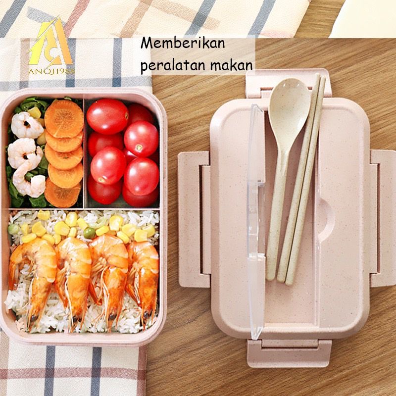 Lunch Box Set / Kotak Bekal Makan Gandum - Tempat Makan Anak