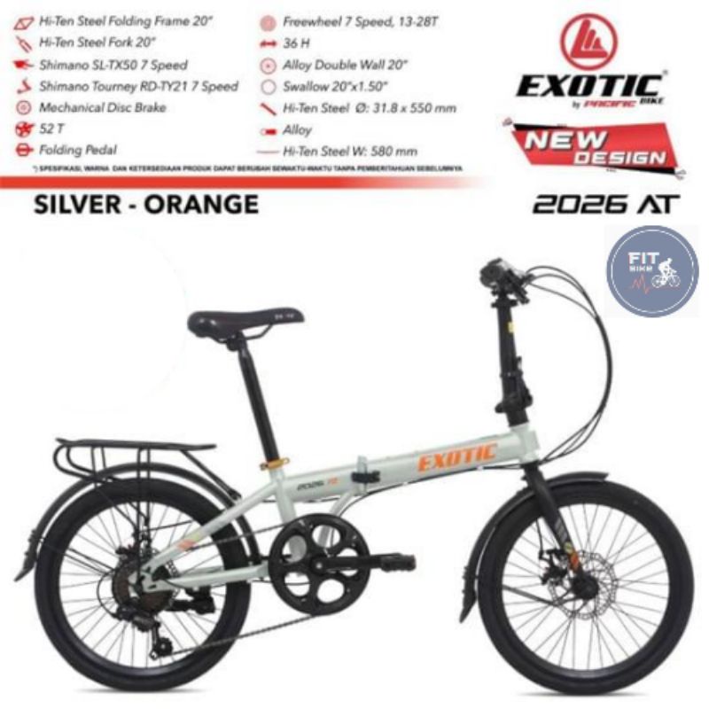 SEPEDA LIPAT FOLDING BIKE EXOTIC 2026 AT 20 INCH ANAK REMAJA DEWASA BY PACIFIC