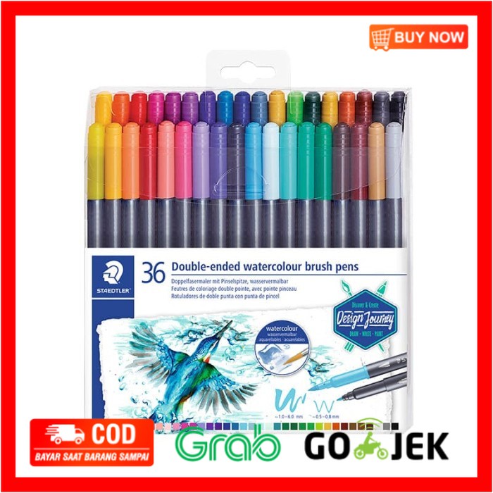 

(BISA COD) Staedtler Double-Ended Watercolour Brush Pen - 36pcs