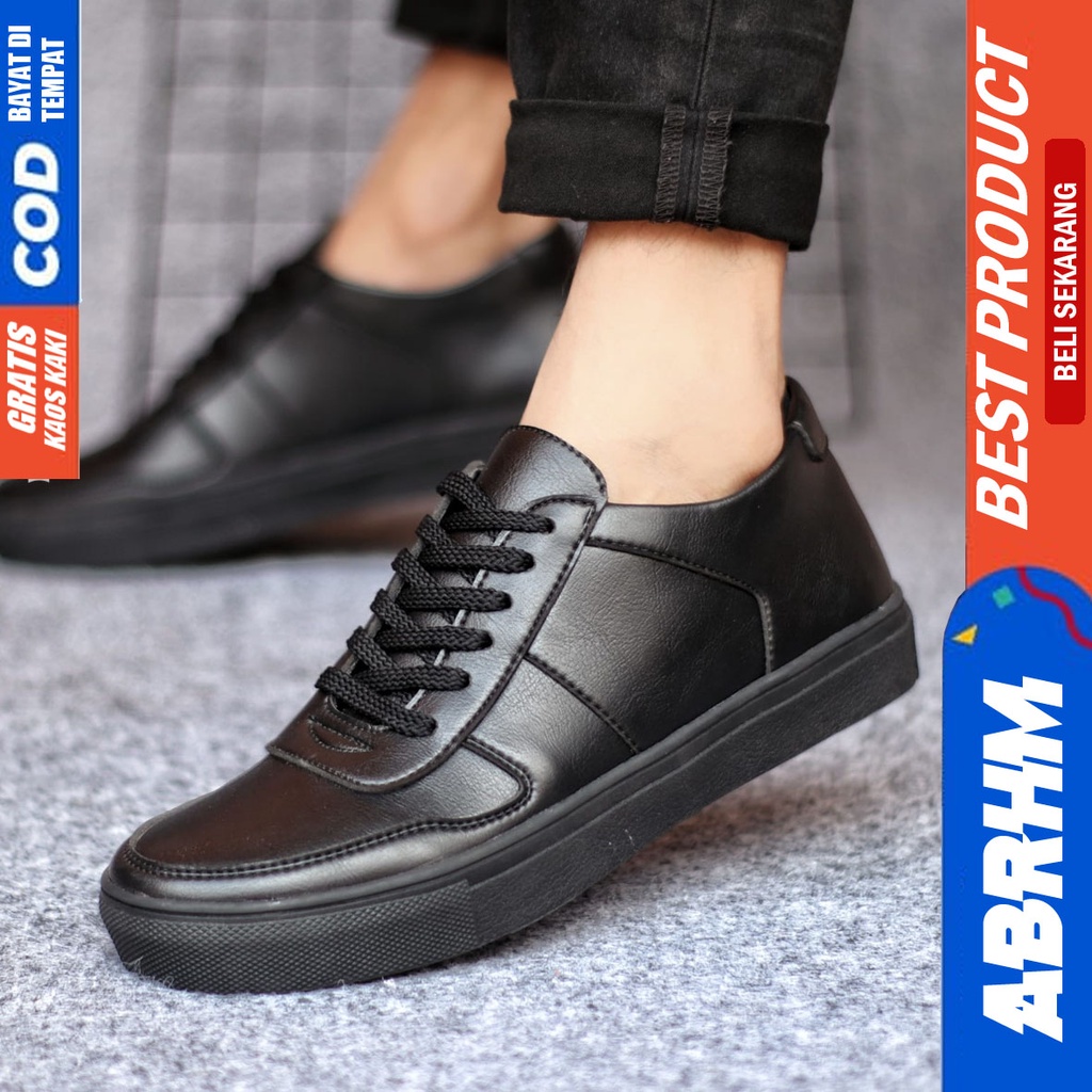 ABRHM AUGUS Sepatu Casual Sneakers Pria Kulit Pu Kerja Kasual Cowok Anti Slip Ori