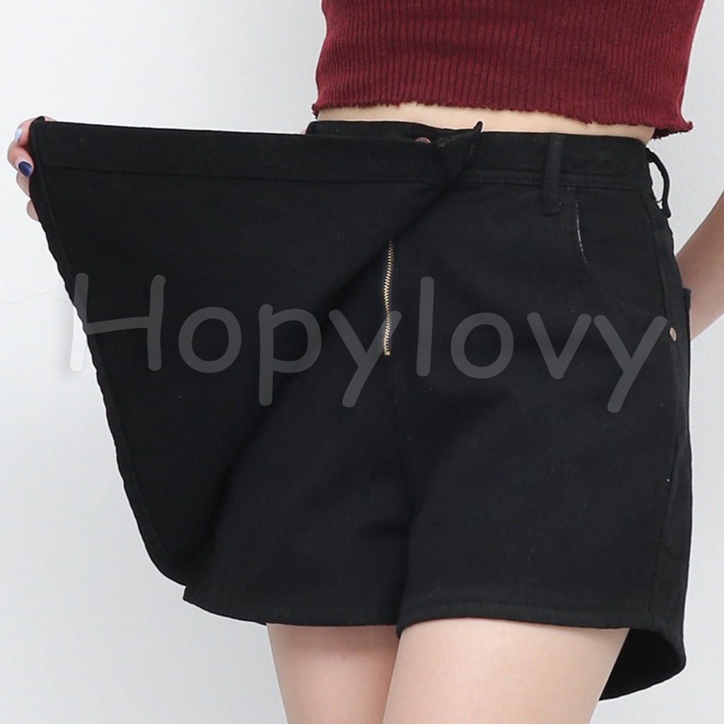 HOPYLOVY Skort Rok Celana Pendek Jeans Wanita Double Button Vivita