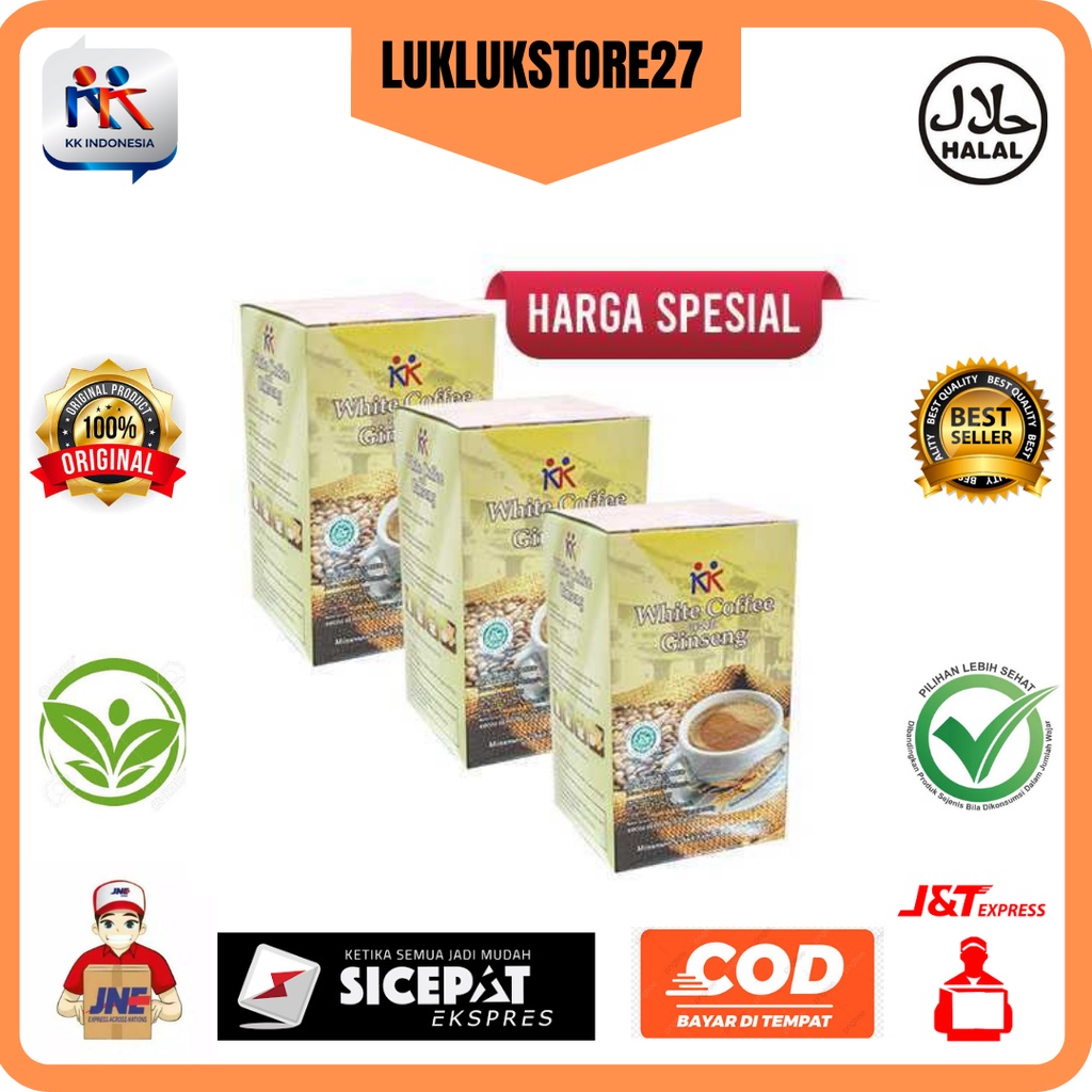 

Kopi Susu Gingseng KK White Coffee with Ginseng KK Indonesia Meningkatkan Stamina Kesuburan dan manfaat lainnya