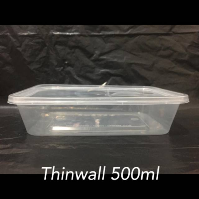 Thinwall 500 ml kotak wadah kotak tempat segi empat Tupperware