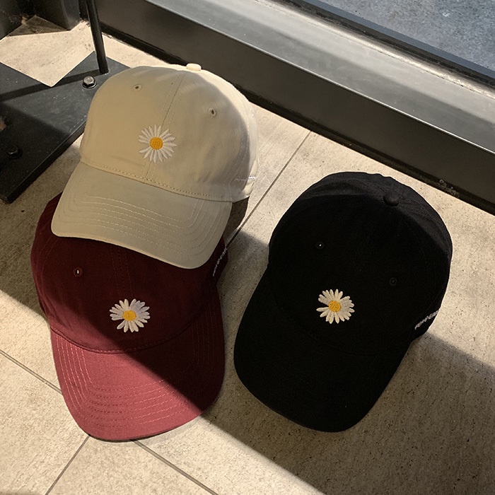 Topi Baseball Motif Bunga Daisy Gaya Hip Hop Korea