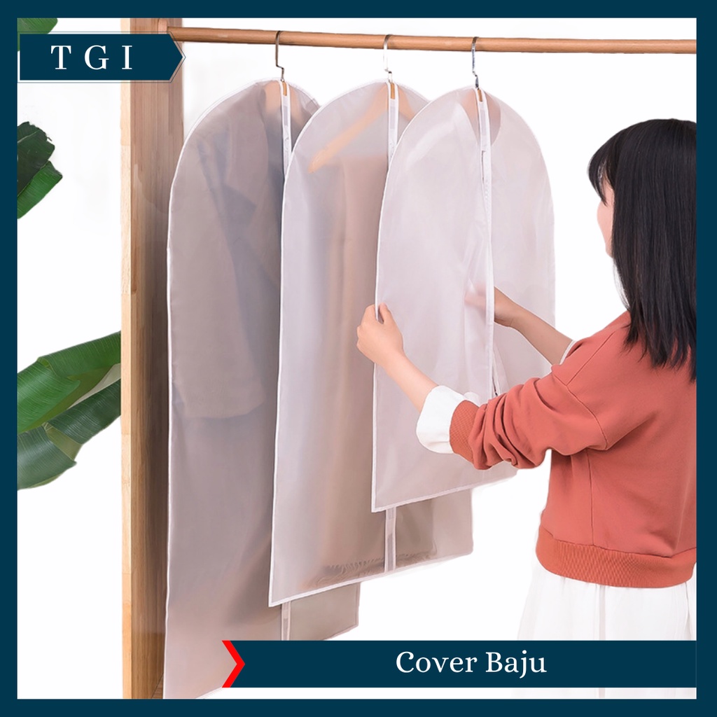 TGI - COVER BAJU RESLETING PEVA ANTI DEBU PENUTUP GANTUNGAN BAJU PAKAIAN GOWN JAS