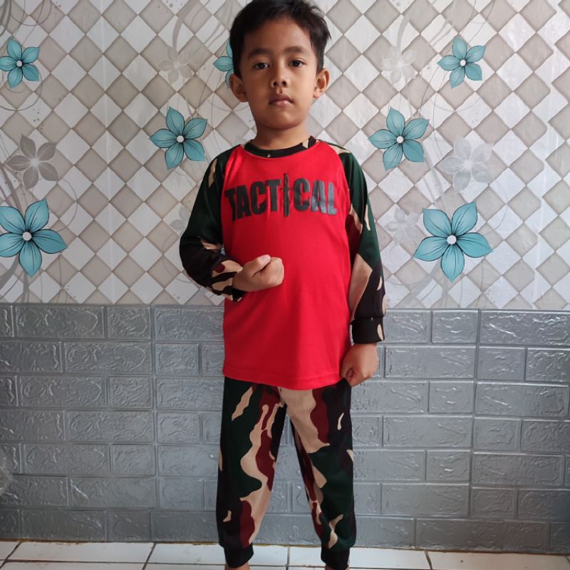 Setelan anak panjang reglan tactical loreng kopassus // Kaos Anak // Baju Anak