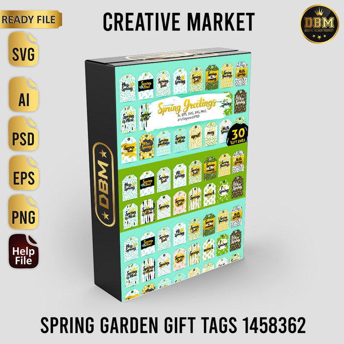 Spring Garden Gift Tags - Vector Designs