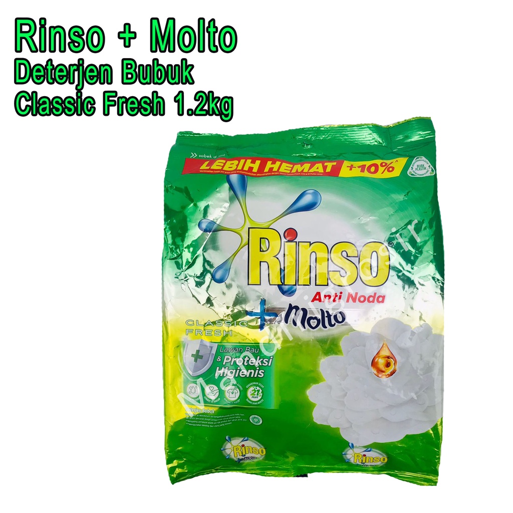 Deterjen Bubuk *Rinso + Molto * Anti Noda * Classic Fresh 1.2kg