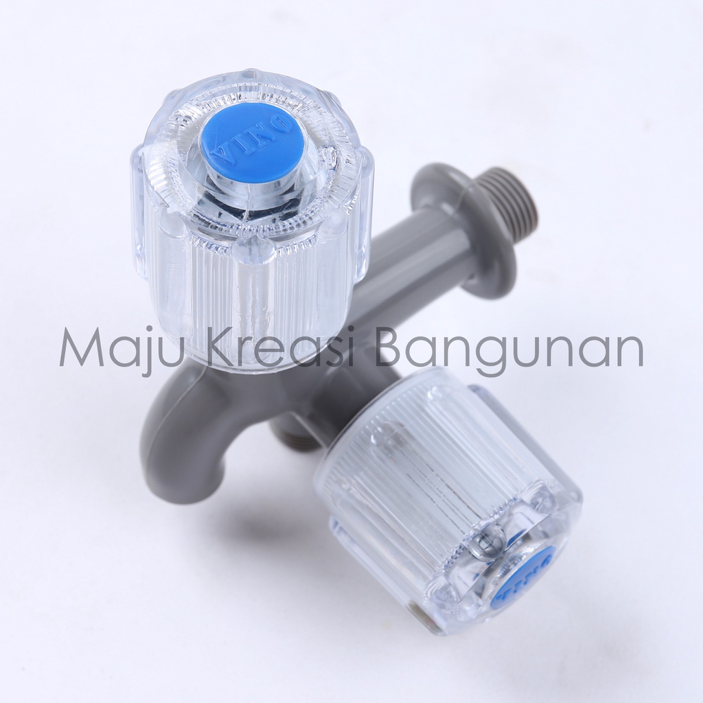 Kran Cabang Crystal Plastik Keran Shower PVC ABS Kristal Merk VINO