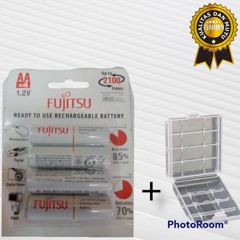 Baterai+kotak batrai Fujitsu 1900mAh Battery Recharger AA Fujitsu Batre Cas Fujitsu