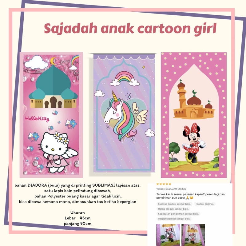 sajadah karakter anak sajadah kartun sajadah taraweh anak sajadah tarawih anak sajadah cartoon sajad