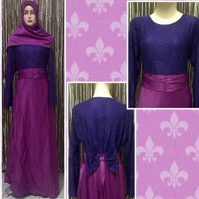 Obral.Maxy dress brokat satin +pashmina