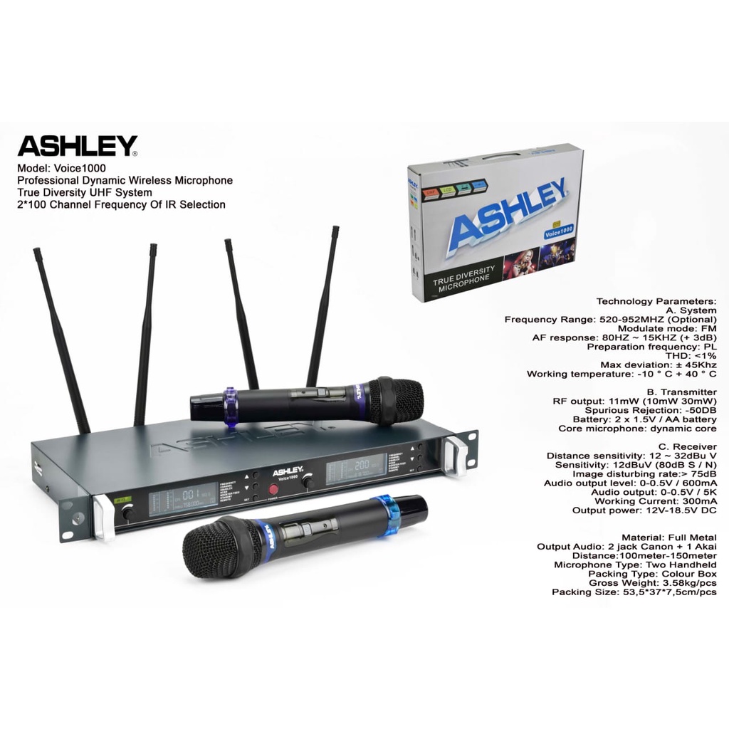 MIC WIRELESS ASHLEY VOICE1000 VOICE 1000 ORIGINAL