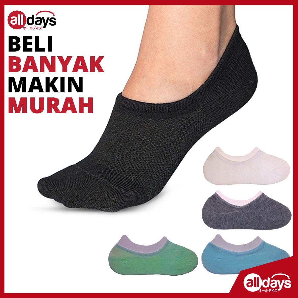 Alldays Mart Kaos Kaki Polos Wanita Pendek Import